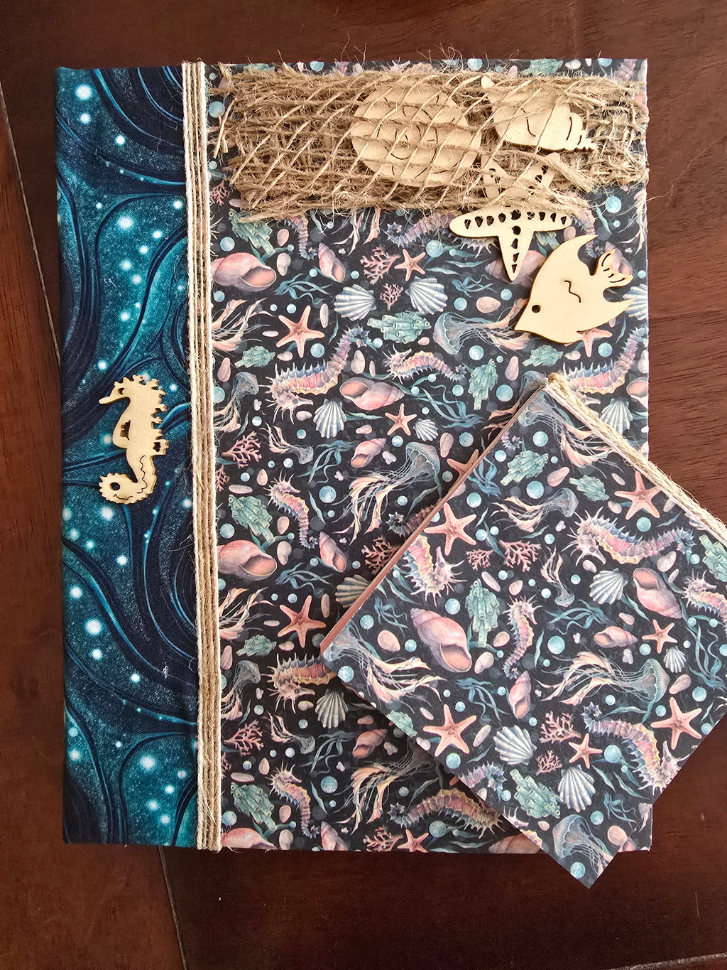Cuaderno "Caballito de mar" de la serie Océano y mini libreta