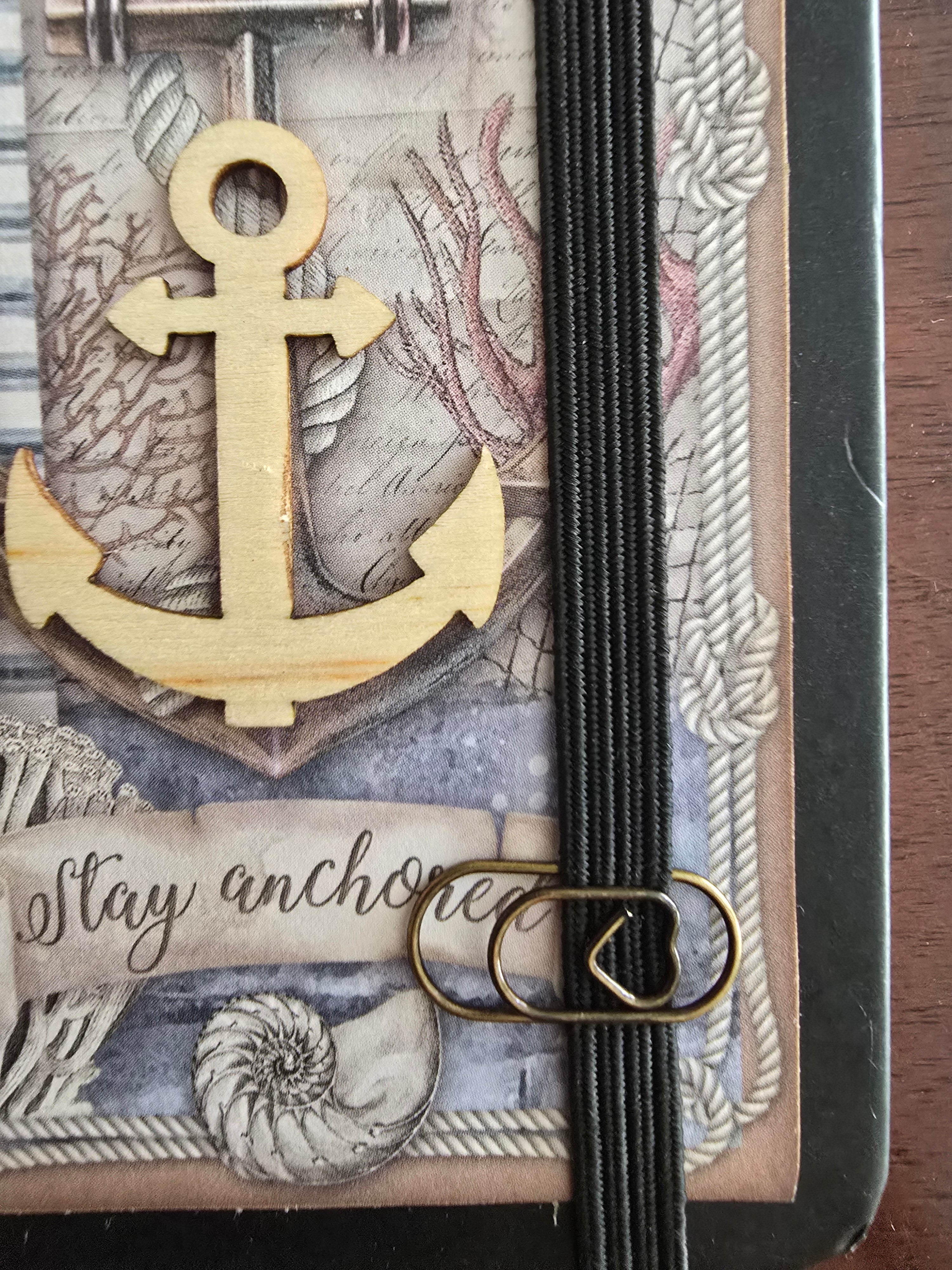 "Anchor" Mini hand-decorated notebook from the Ocean series