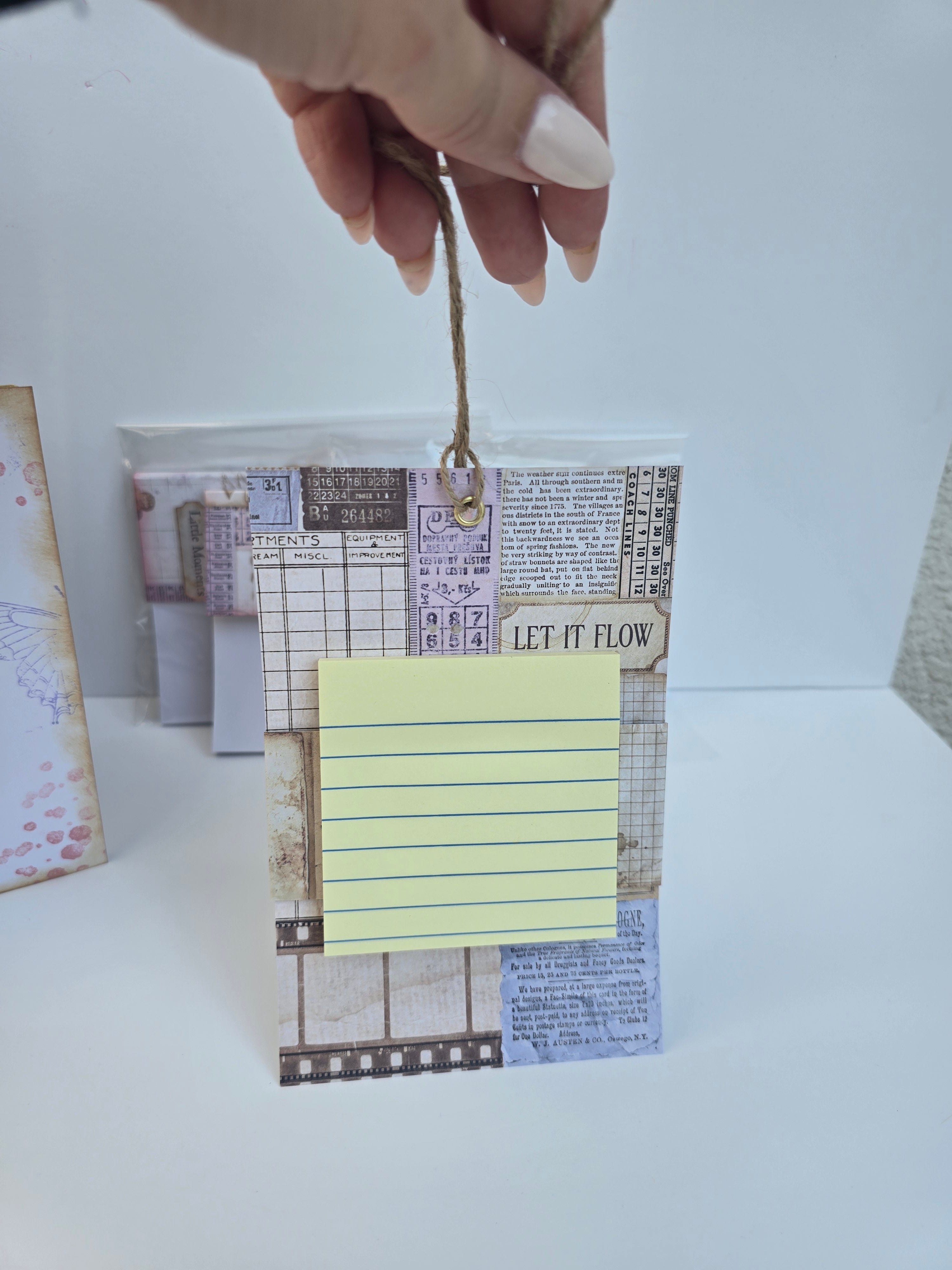 Mini notes na kartoniku Purple Vintage
