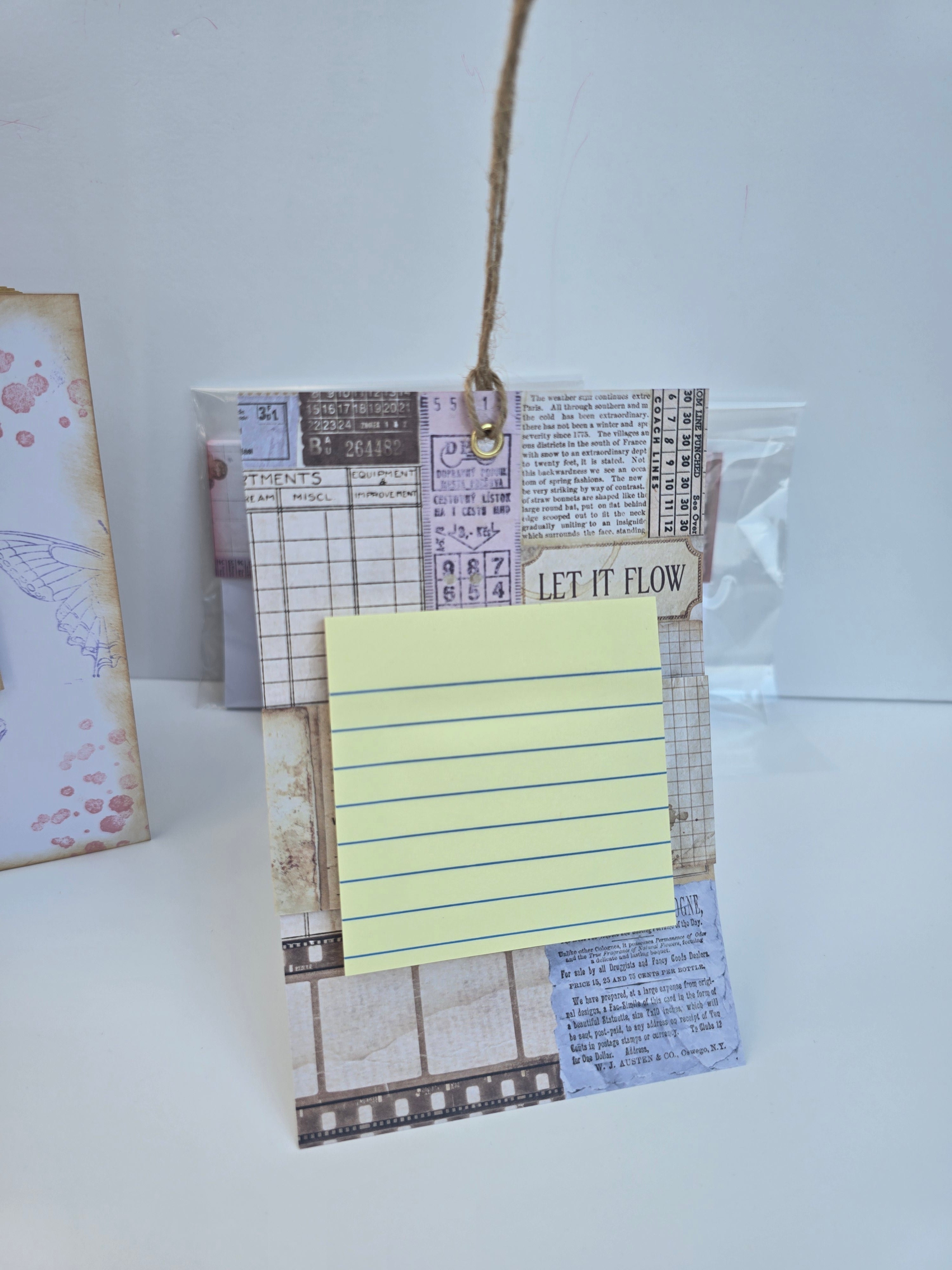 Mini notes na kartoniku Purple Vintage