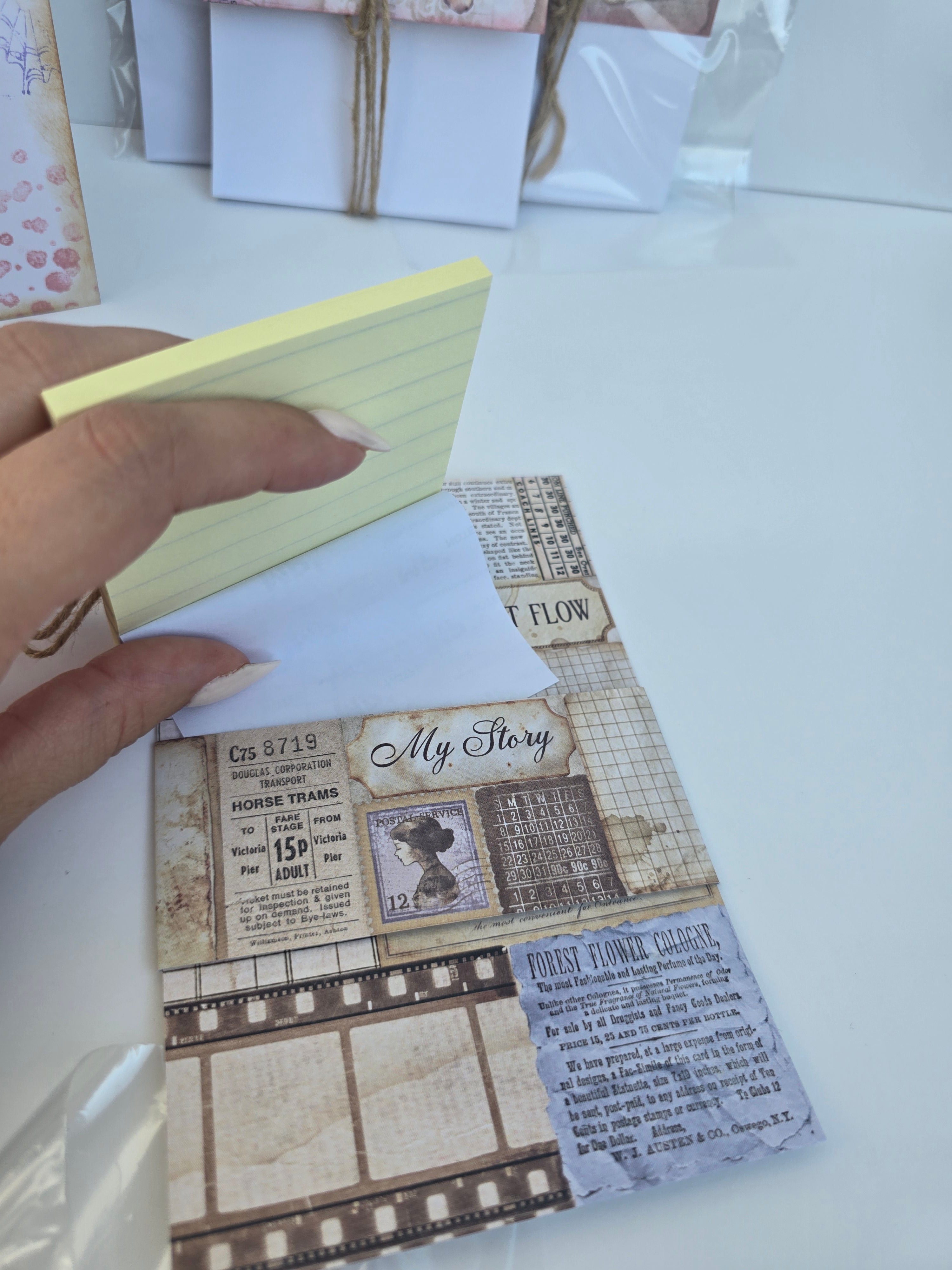 Mini notes na kartoniku Purple Vintage