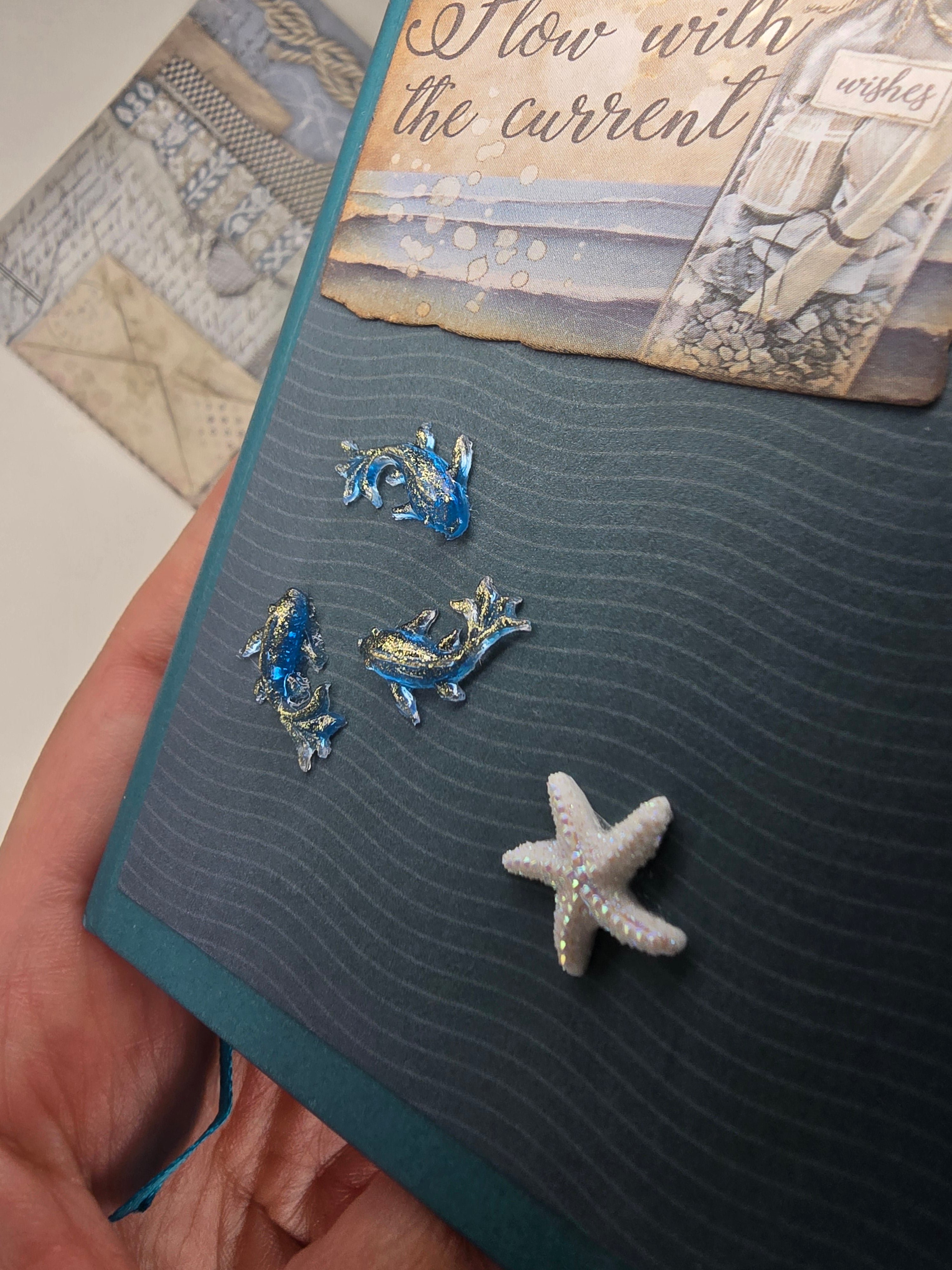 "Bottle" Mini cuaderno decorado a mano de la serie Ocean