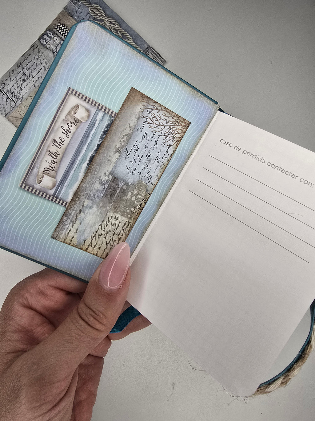"Bottle" Mini cuaderno decorado a mano de la serie Ocean