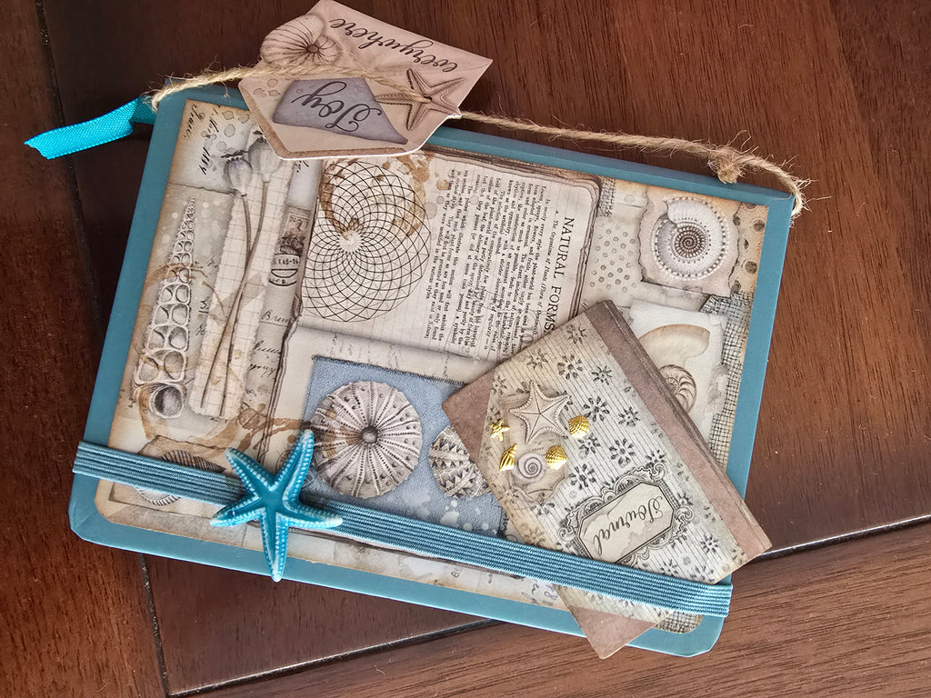"Natural Forms" small hand-decorated notebook from the Ocean series