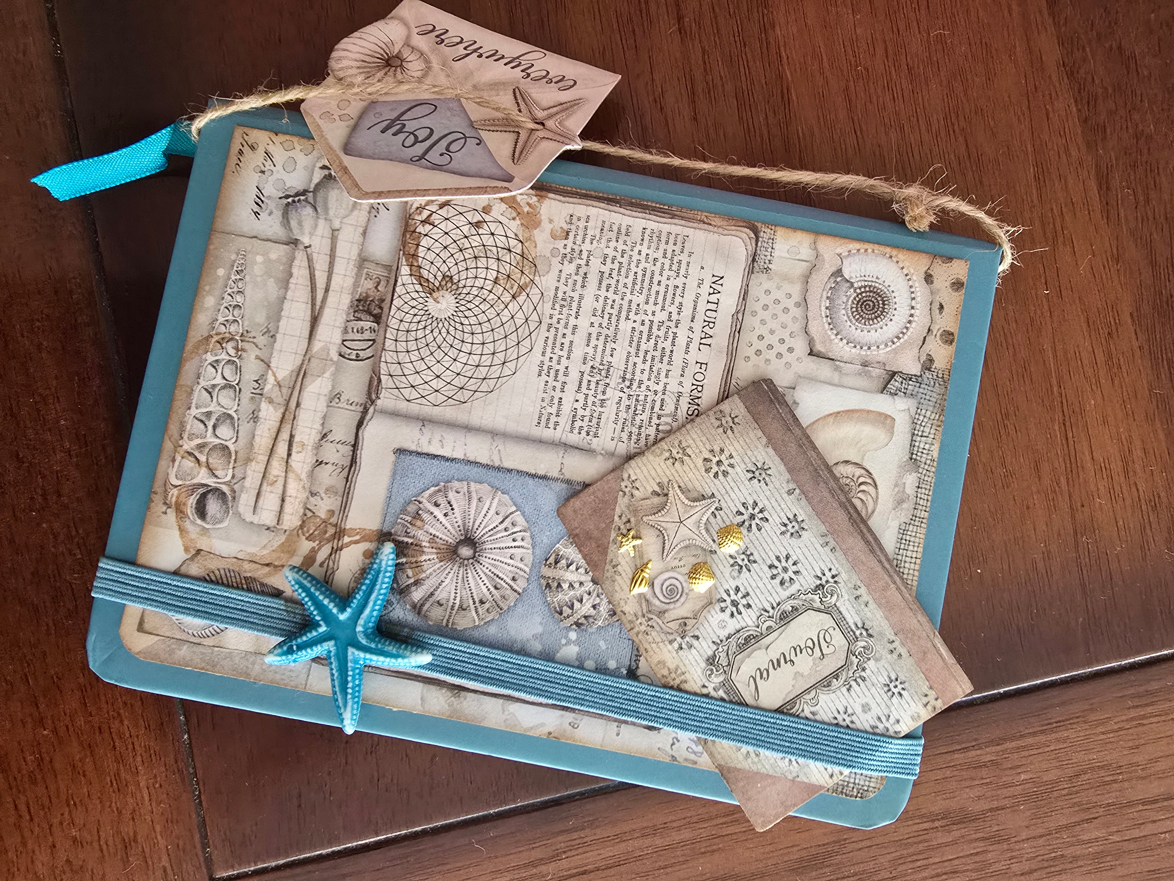 "Natural Forms" small hand-decorated notebook from the Ocean series