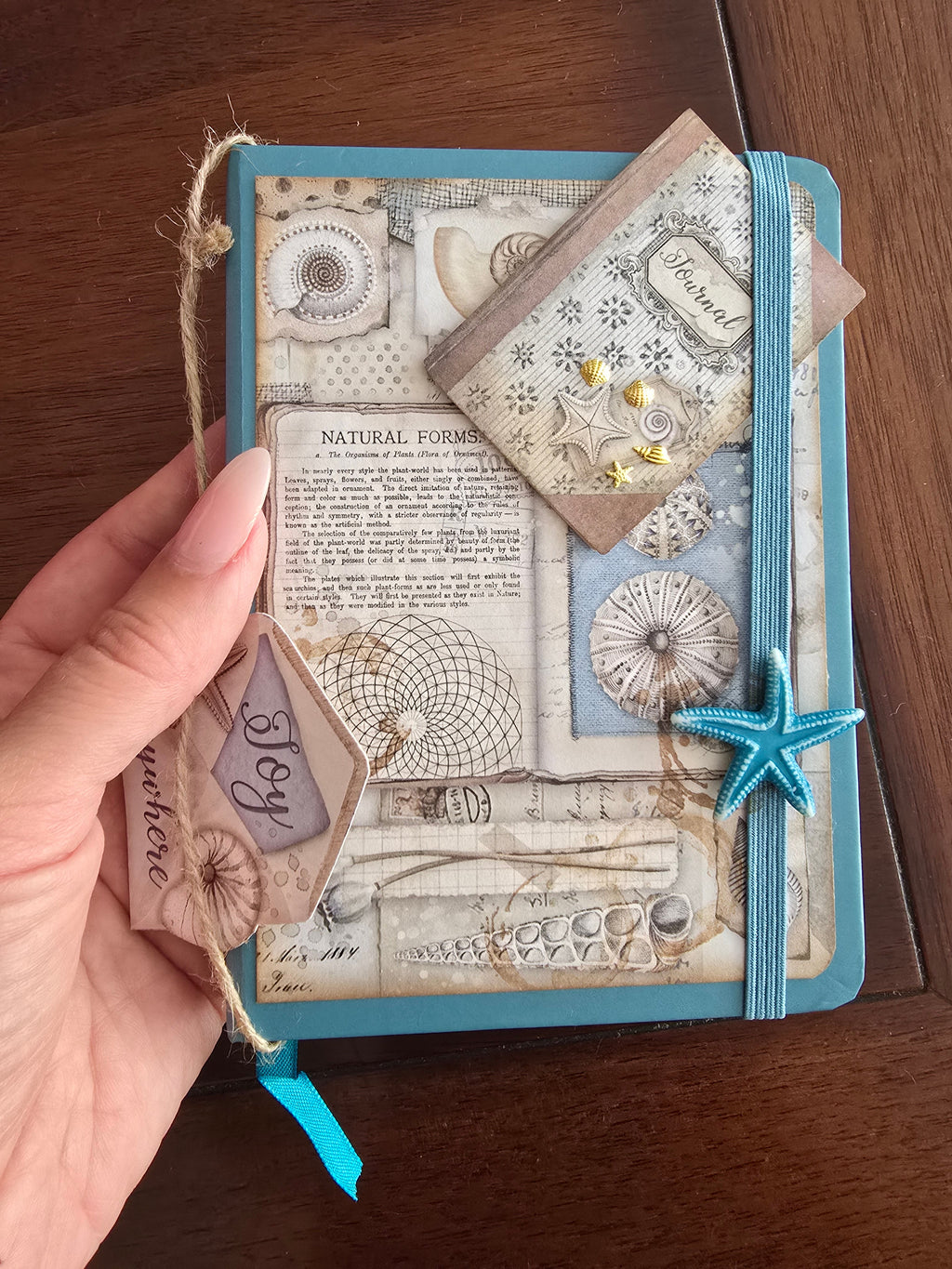 "Natural Forms" small hand-decorated notebook from the Ocean series