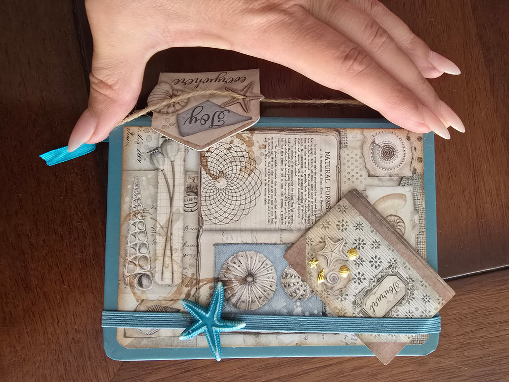 "Natural Forms" small hand-decorated notebook from the Ocean series