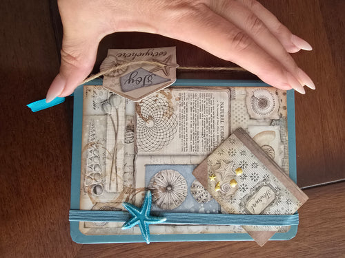 "Formas Naturales" pequeña libreta decorada a mano de la serie Ocean