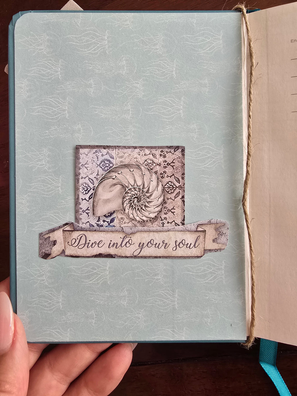 "Natural Forms" small hand-decorated notebook from the Ocean series