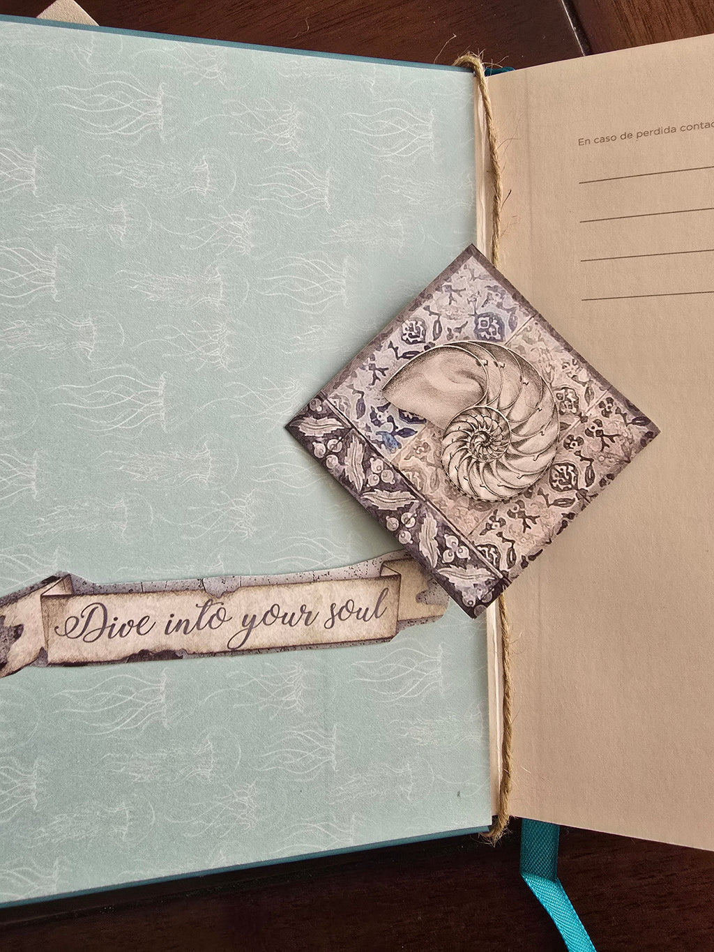 "Natural Forms" small hand-decorated notebook from the Ocean series