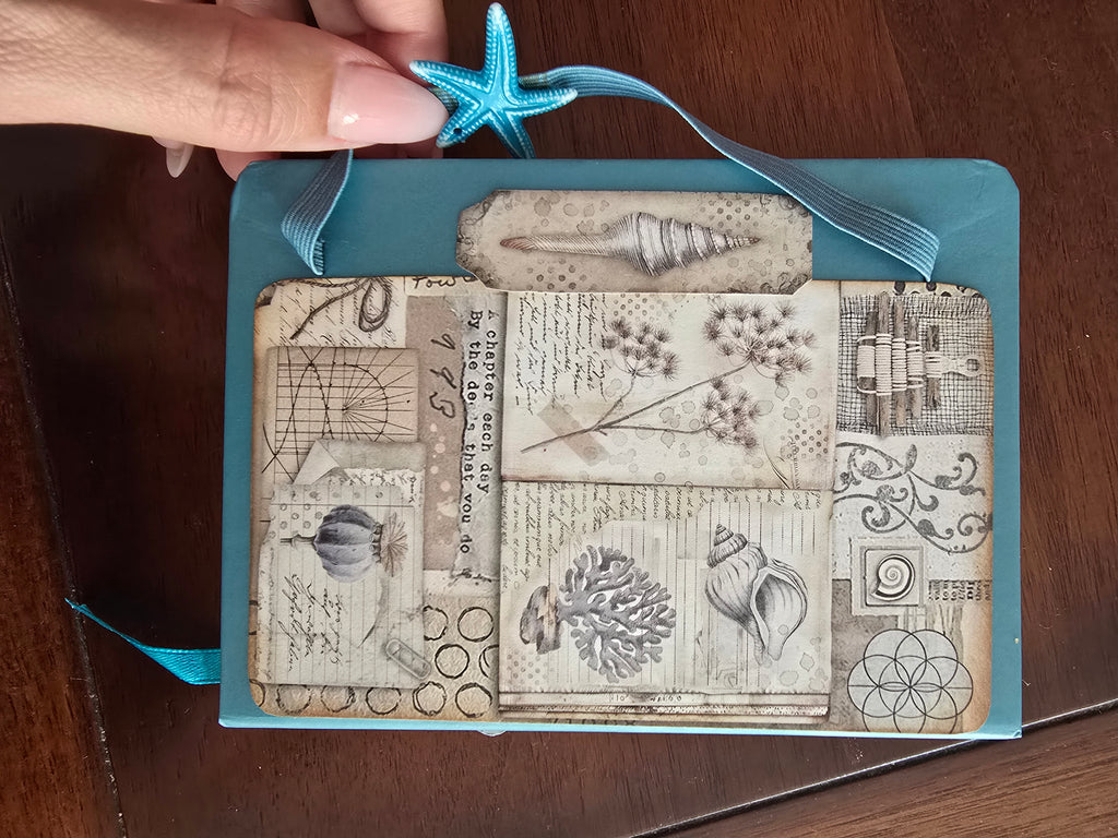 "Natural Forms" small hand-decorated notebook from the Ocean series